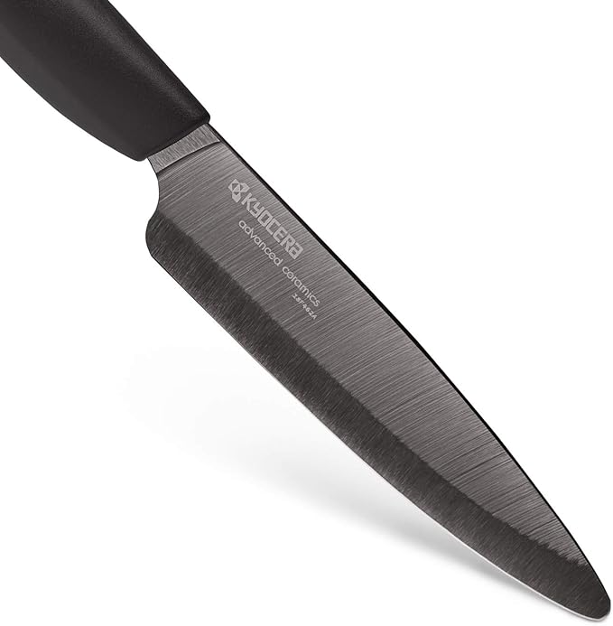Kyocera's Revolution 4-Piece Knife Set: Includes 7" Chef's Santoku, 5.5" Santoku, 4.5" Utility & 3" Paring-Black