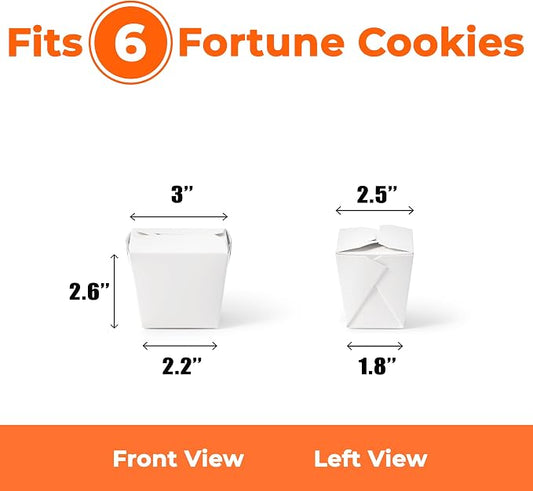 Fit Meal Prep 8 oz Chinese Take Out Boxes - 3 x 2.5 Plain White Paperboard Food Containers, Leak and Grease Resistant Pint Size Asian Rectangle To Go Boxes, Candy Buffet Box and Party Favors, 50 Pack