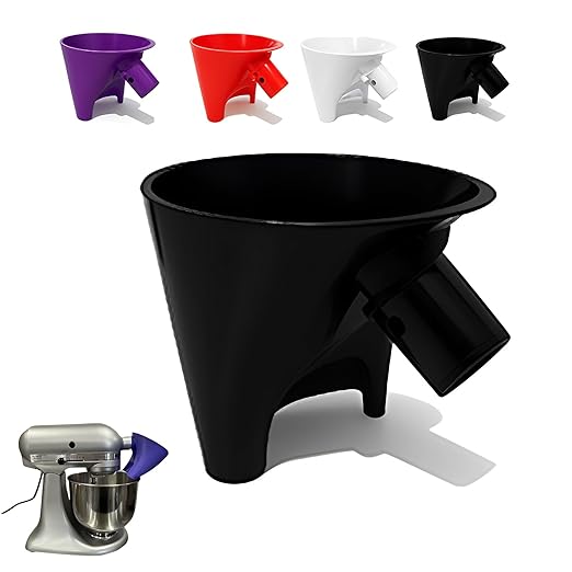 Flour Funnel Compatible for KitchenAid Mixer, Easy Pour No-Mess Attachment, Anti-Splash Attachment for Tilt-Head Stand Mixer 4.5 & 5 Quart (KSM150), Dishwasher Safe Baking Tool