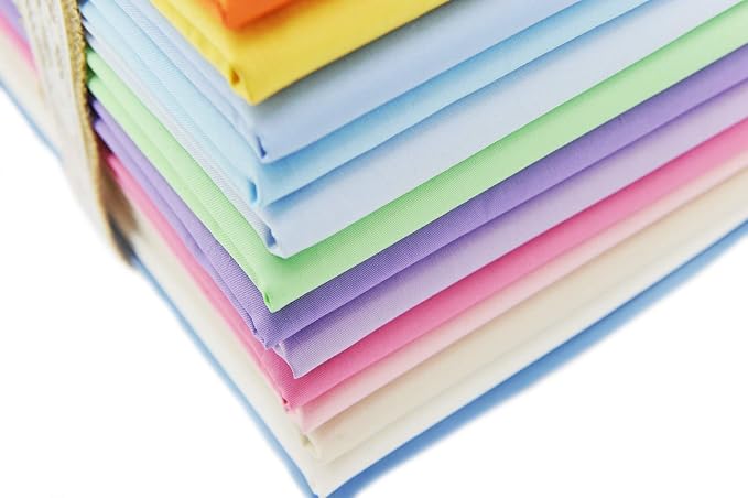 Pre-Cut Fat Quarter Quilting Cotton Twill Light Candy Baby Color Fabric Bundles Craft Cloth DIY for Sewing Crafting 18x20 Inch Rose Flavor
