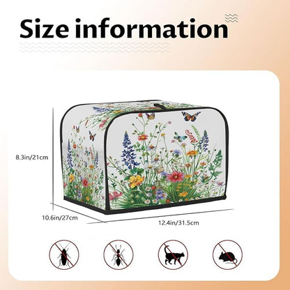 Toaster Cover 4 Slice Wide Slot Green Grass SpringBread Toaster Oven Dustproof Cover Small Appliance Kitchen Covers Dust and Fingerprint Protection for Women Gift 4 Slice