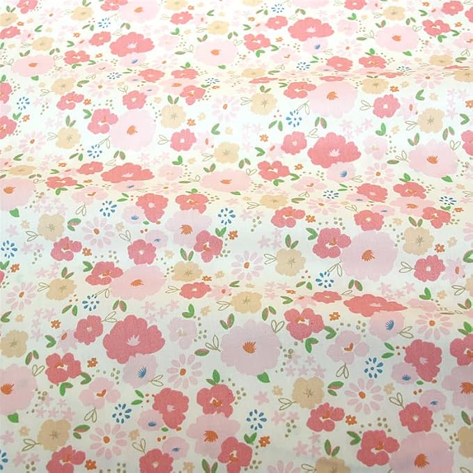 20" x 20" Cotton Fabric DIY Making Supplies Quilting Patchwork Fabric Fat Quarter Bundles DIY for Quilting Cotton Patchwork Cushions (clorful Flowers, 20" x 20")