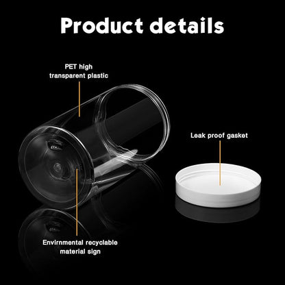 SATINIOR 24 Pieces Empty Clear Plastic Jars with Lids Round Storage Containers Wide Mouth for Beauty Product Cosmetic Cream Lotion Liquid Butter Craft and Food(White Lid,12 oz)