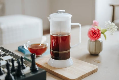 Teabloom Toulouse Borosilicate Glass Tea Press and Coffee Maker with No Plastic, 24-Ounce (700 mL) - Dusk Grey