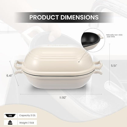 Enameled Cast Iron Dutch Oven for Sourdough Bread Baking,9 x 5-4/5 Inch Oval Cast Iron Bread Pan with Lid,Dutch Oven for Homemade Sourdough Baking,2.8QT Meatloaf Pan,Oven Safe