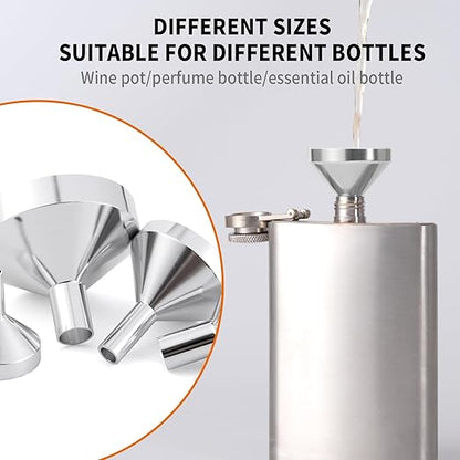 Small Metal Funnels Mini Funnel 8 Size Tiny Bottle Funnel, Miniature Atomizers, Flask, Perfume, Essential Oil, Powder, Micro Pet Capsule, Spice Jar