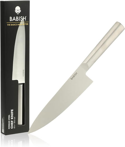 Babish 8-Inch Chef Knife – High-Carbon 1.4116 German Steel Kitchen Knife, Full-Tang Razor Sharp Chef’s Blade for Chopping, Slicing, Dicing & Everyday Prep