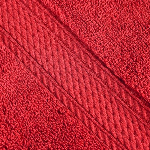 SUPERIOR Egyptian Cotton Pile Heavyweight Bath Sheet, 2 Piece Set, Red