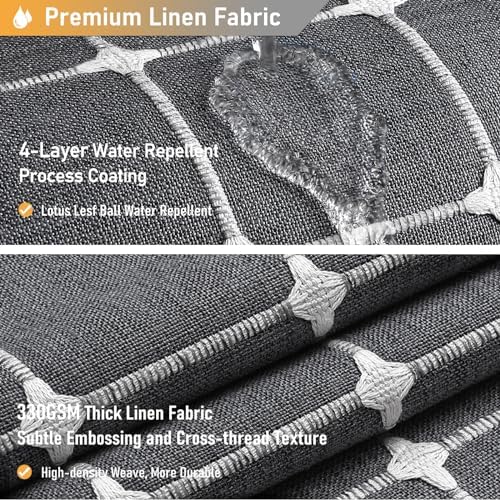 BTTN Charcoal Gray Boho Farmhouse Linen Heavy Duty Shower Curtain, 72x72
