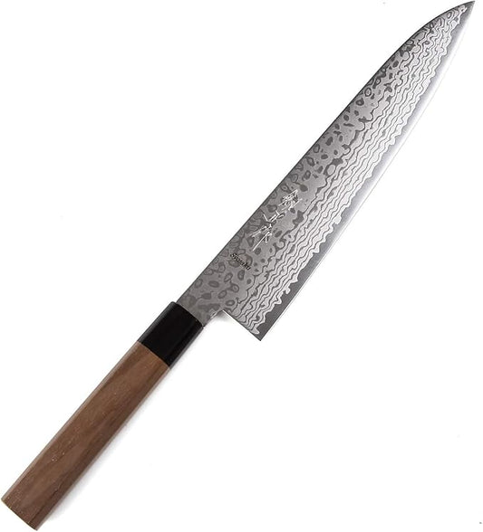 Japanese Chef Knife Damascus ZA18 69 Layer Octagonal Walnut Handle, Gyuto 9.5-inch (240mm)