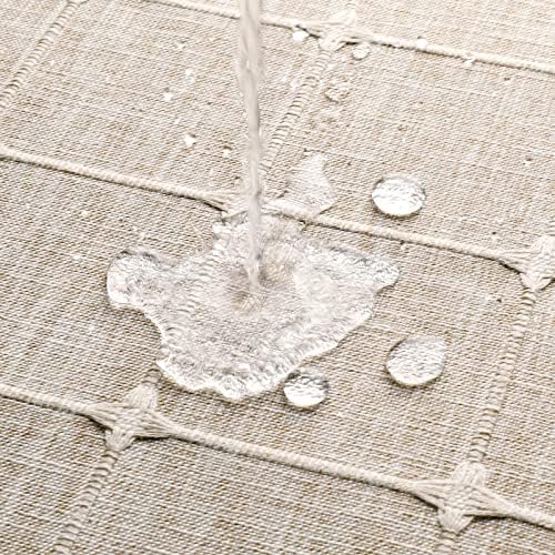Boho Farmhouse Classic Plaid Double Swag Tassel Shower Curtain Tan,72x72