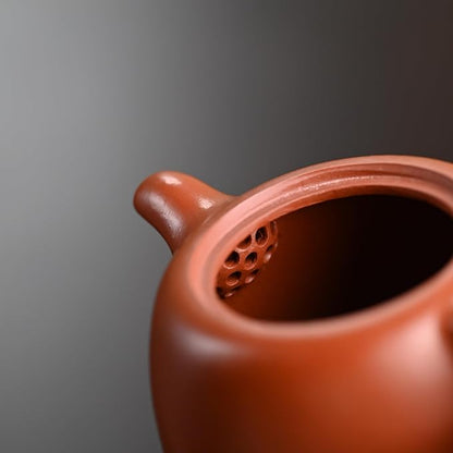 Premium Wrinkled Red Mud Full Handmade Jinglan Teapot 250cc 14 Holes Inner Push Craft By National Level Arts & Crafts Master