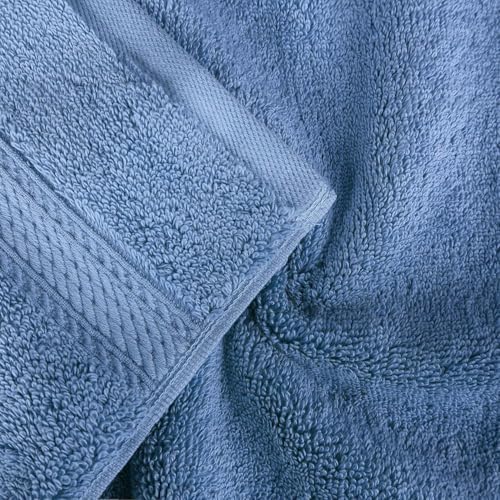 Superior Egyptian Cotton 800 GSM Plush & Absorbent, 9 Piece Set, Denim Blue