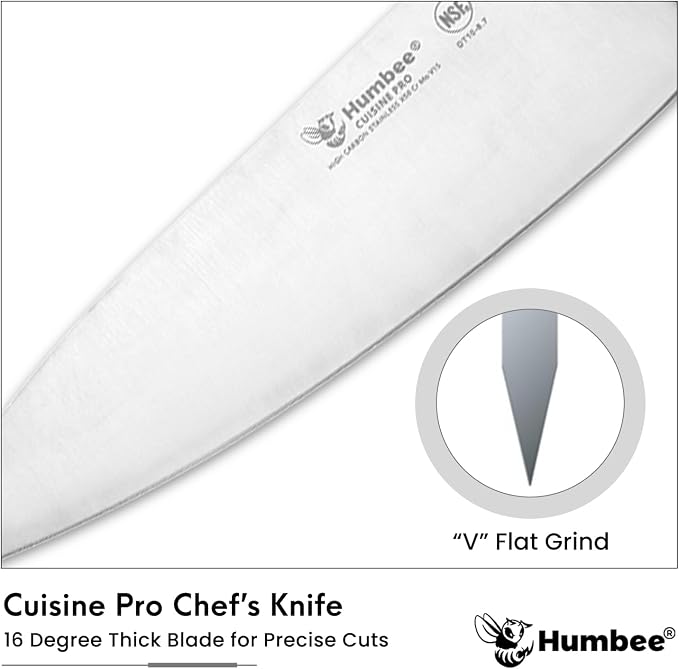 8-Inch Chef Knife, NSF Certified Razor-Sharp High Carbon Stainless Steel Blade – Ergonomic Color Coded Handle, Non-Slip Grip Kitchen Knife, DT-10 Series, White