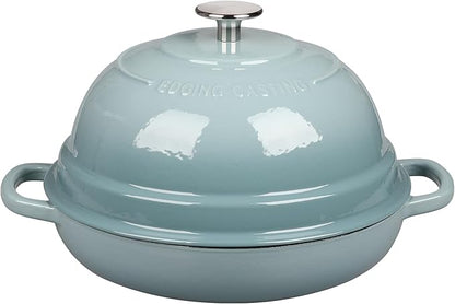 EDGING CASTING Enameled Cast Iron Dutch Oven Pot with Lid, Round Bread Oven for Homemade Sourdough Bread Baking, 6 Quart, Seasalt