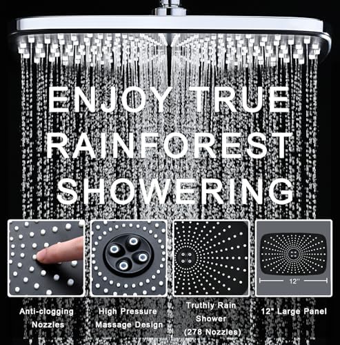 Rain Shower Head with Handheld Showerhead, Chrome 1.8GPM 460311