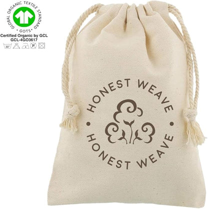 HONEST WEAVE GOTS Certified Organic Cotton Kitchen Hand and Dish Towel Sets - Oversized 20x30 inches, Fully Hemmed, in Designer Colors, 6-Pack, Plum Stripe