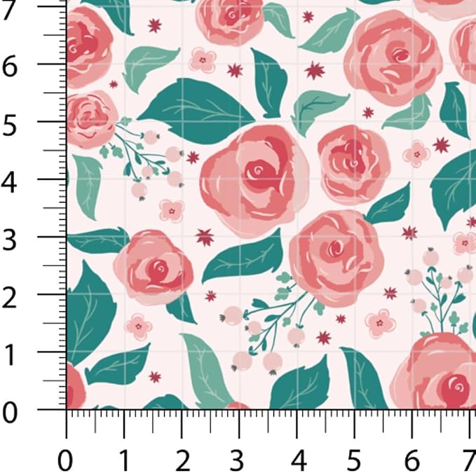 Floral Patchwork Fabric Panel 100x155 cm – 100% Cotton Satin, 6 Coordinated Rose & Botanical Prints on One Continuous Sheet (Assorted Floral & Botanical Prints, 6pcs 50x50cm)