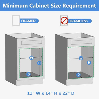 ROOMTEC 2 Tier Individual Pull Out Cabinet Organizer 10½"W x 21½"D, Slide Out Wood Shelves Organizers, Pull Out Drawers Organization and Storage for Kitchen Cabinet