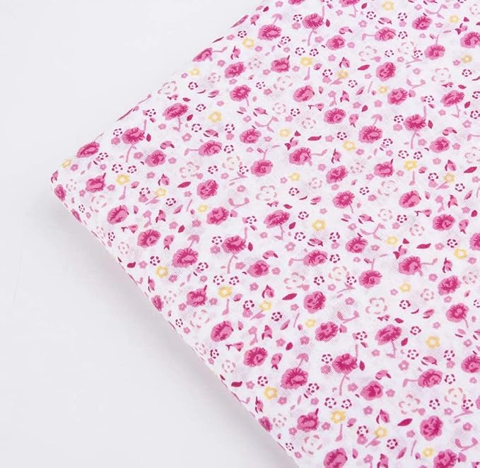 7 pcs 20" x 20" Cotton Fabric DIY Making Supplies Quilting Patchwork Fabric Fat Quarter Bundles DIY for Quilting Cotton Patchwork Cushions (Mix Flowers, 20" x 20")