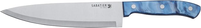 Sabatier 6- Piece Triple Rivet Stainless Steel Kitchen Knife Set, Razor-Sharp Kitchen Knife to Cut Fruit, Vegetables and more, High-Carbon Stainless Steel, Blue Acrylic Handles