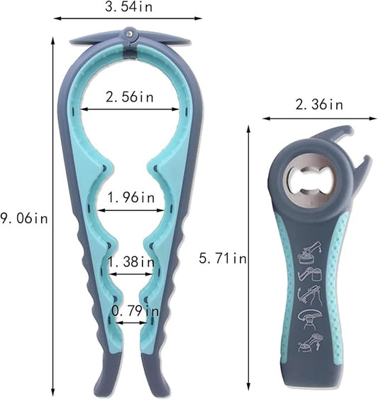 Bottle Opener for Arthritic Hand,Jar Opener for Old People, Children, Women, Those with Weak Hands,Multifunctional Kitchen Gadgets (04-Blue)