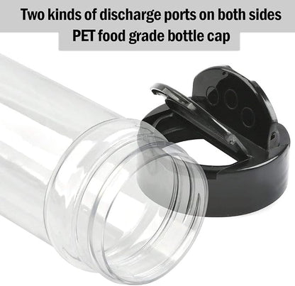 12 Pack Plastic Spice Containers, 8oz Plastic Spice Jars with Black Cap, Plastic Spice Bottles With Shaker Lids, Empty Seasoning Bottles Plastic Seasoning Containers for Spice, Herbs and Powders
