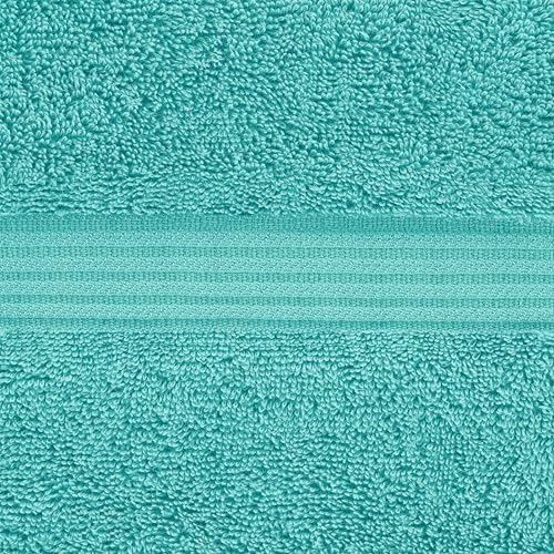 American Veteran Towel, 100% Cotton Turkish Washcloths for Bathroom Essentials 4 Pack, Soft Absorbent Wash Cloths Quick Drying Small Towels Washrags, Turquoise Blue
