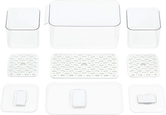 iPEGTOP Fridge Produce Saver Food Storage Bin Containers, Stackable Refrigerator Freezer Organizer Fresh Keeper Container with Vented Lids, 3 Pack
