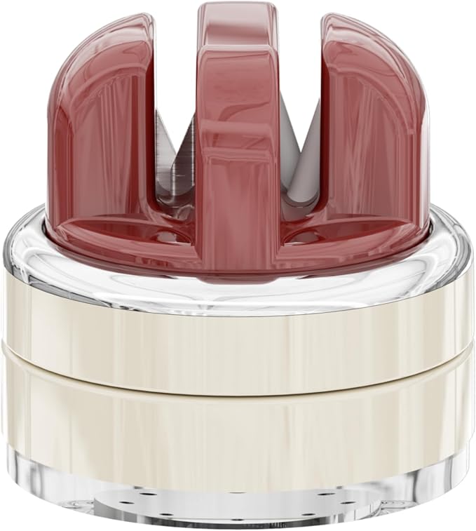 Kitchen Knife Sharpener with Suction base for Hands Free,Compact Pocket Knife Sharpeners,All-in-one Professional Knife Sharpener Tool Suitable for: Kitchen Knives,Cleaver,Fruit Knives(Red)