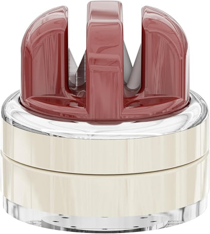 Kitchen Knife Sharpener with Suction base for Hands Free,Compact Pocket Knife Sharpeners,All-in-one Professional Knife Sharpener Tool Suitable for: Kitchen Knives,Cleaver,Fruit Knives(Red)