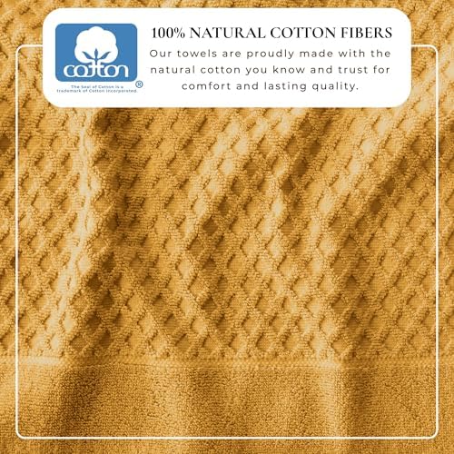 Great Bay Home Oversized Bath Sheets - 100% Cotton 2 Pack 68x35 Extra Large Towel - Absorbent, Durable, Quick-Dry Towels for Bathroom (Marigold)
