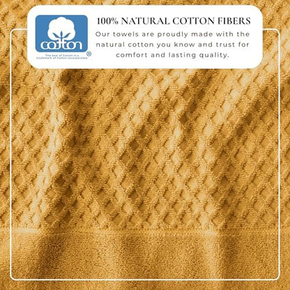 Great Bay Home Oversized Bath Sheets - 100% Cotton 2 Pack 68x35 Extra Large Towel - Absorbent, Durable, Quick-Dry Towels for Bathroom (Marigold)