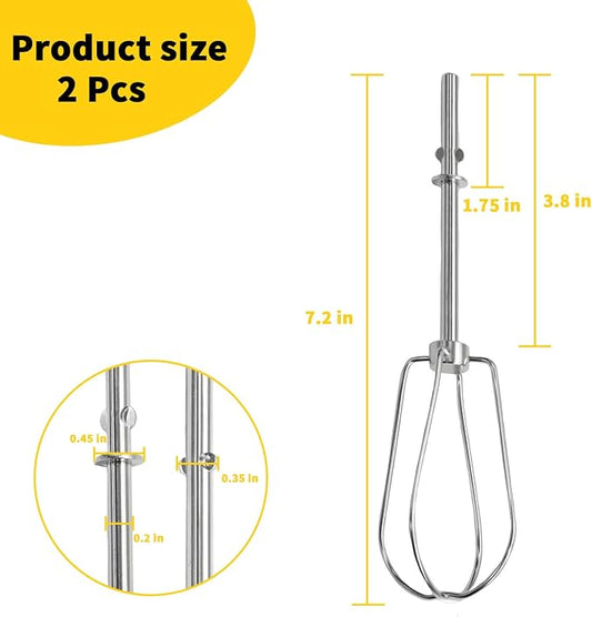 Hand Mixer Beaters for KitchenAid, Turbo Beaters Compatible with W10490648, KHM2B, AP5644233, PS4082859 Parts (2 Pack)