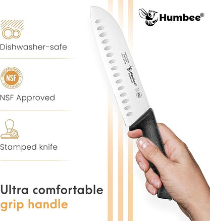 Cuisine Pro 7-Inch Chef Knife – NSF Certified High Carbon Stainless Steel Blade – Extra-Wide Razor-Sharp Edge – Ergonomic Non-Slip Handle – Dishwasher Safe