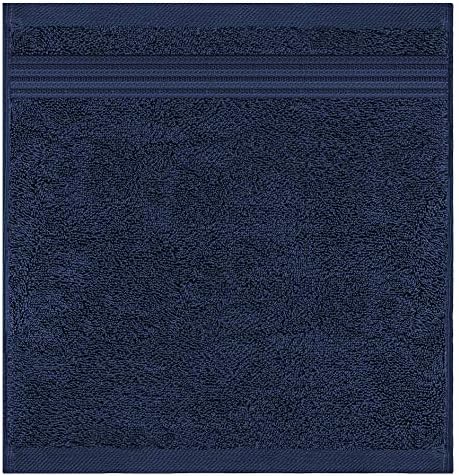 American Veteran Towel, 100% Cotton Turkish Washcloths for Bathroom Essentials 4 Pack, Soft Absorbent Wash Cloths Quick Drying Small Towels Washrags, Navy Blue