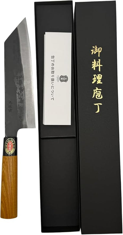 YOSHIDAHAMONO Bunka Knife 190mm – Aogami #2 Carbon Steel HRC 66–67 | Full Tang Zelkova Handle | 15-Degree Edge, Double-Edged Japanese Chef Knife, Made in Japan