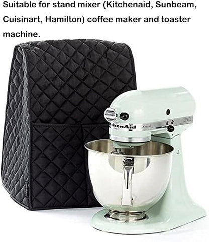 Evermarket Stand Mixer Dust Proof Cover with Pocket and Organizer Bag for Kitchenaid,Sunbeam,Cuisinart,Hamilton Mixer (Black)