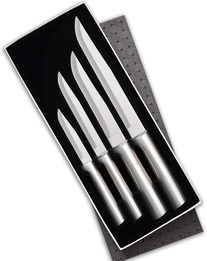 Rada Cutlery Wedding Register Gift Set (S04), 4-Piece Knife Set, Stainless Steel Blades, Silver Handle