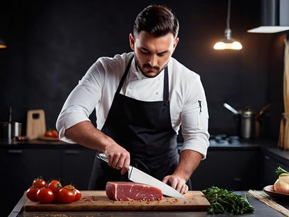 WELLSTAR Chef Knife with Sheath, Sharp Kitchen Knife 8 inch Cooking Knives with German HC Steel - Silver