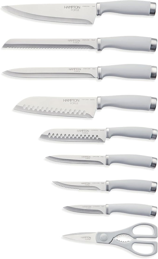 Hampton Forge Epicure Cool 15Pc Block Set, 6.70 LB, Taupe/Grey