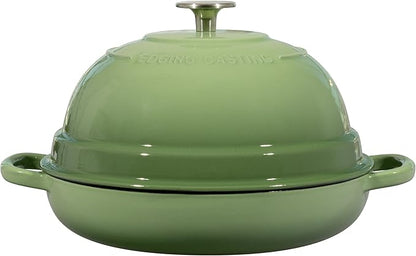 EDGING CASTING Enameled Cast Iron Dutch Oven Pot with Lid, Round Bread Oven for Homemade Sourdough Bread Baking, 6 Quart, Pistachio Green