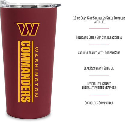 Rico Industries NFL Football Soft Touch, Easy Grip Tumbler
