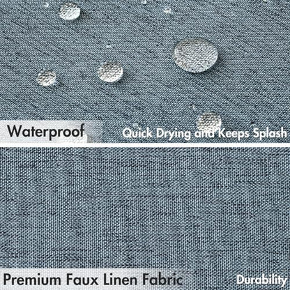 MIULEE Linen Fabric Shower Curtain Dusty Blue W72*L72 12 Metal Hooks