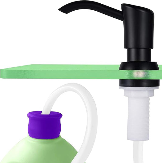 GAGALIFE Built in Counter Soap Dispenser for Kitchen Sink and Soap Dispenser Extension Tube, Anti-Leakage Upgrade with 40" Soap Tube, No More Top Refill (Matte Black)