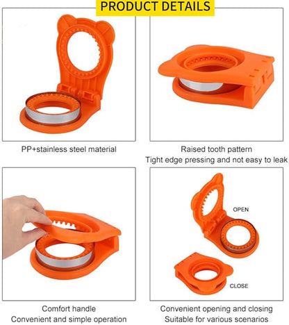 CHICHAUS Uncrustable Sandwich Maker,Sandwiches Pocket Circle Shape 3.7Inch Sandwich Cutter and Sealer,Sandwich Cutter for Kids Breakfast and lunchboxes (Orange)