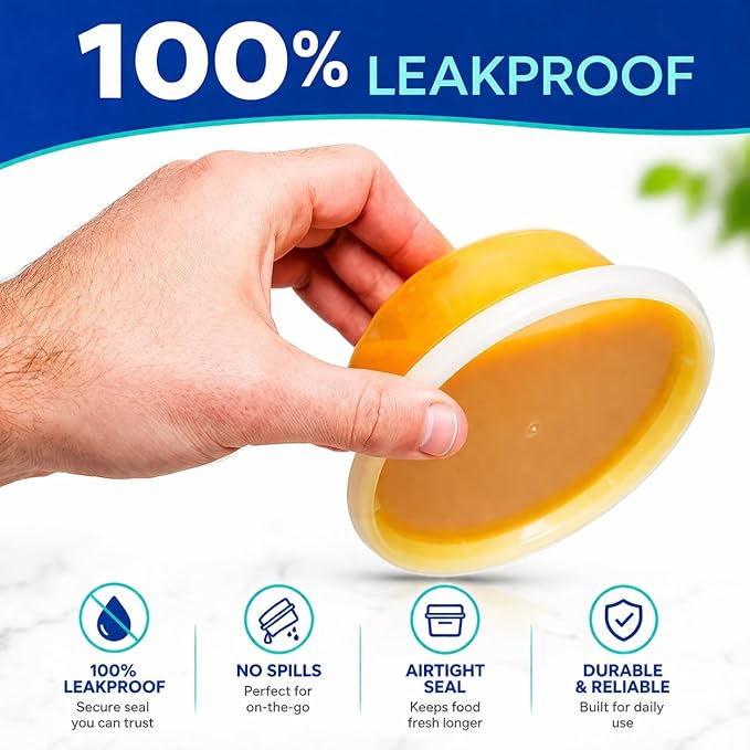 Healthy Packers 16oz Food Storage & Soup Containers with Airtight Lids - Clear Plastic Deli Cups - Great for Your Slime Kit - BPA Free | Leakproof - Microwaveable - Reusable & Freezer Safe (24 pack)