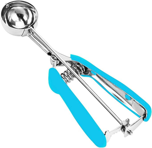 Ice Cream Scoop, 18/8 Stainless Steel Cookie Scoop, Cookie Scoops for Baking, 1.5 Tbsp/ 23ml/ 0.7 oz Cookie Dough Scoop, Ice Cream Scooper with Trigger Release, Cookie Scooper for Baking (Blue)
