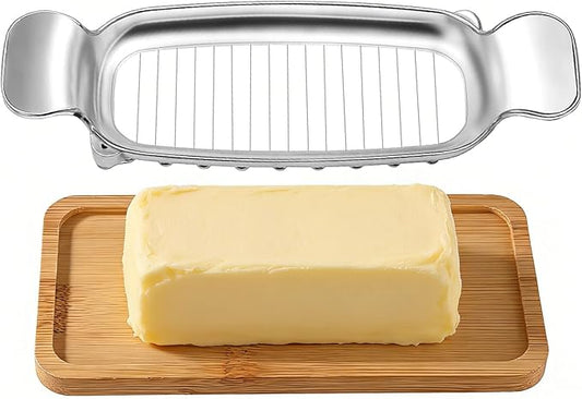 lasuroa Stainless Steel Cheese Cutter and Butter Slicer - Multifunctional Kitchen Food Tool for Block Cheeses and Butter