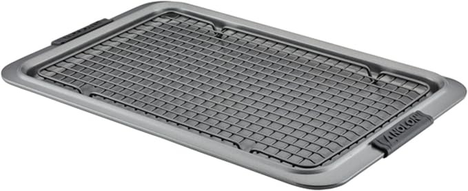 Anolon Advanced Nonstick Bakeware/Baking Sheet and Cooling Rack Set, 2 Piece, Gray
